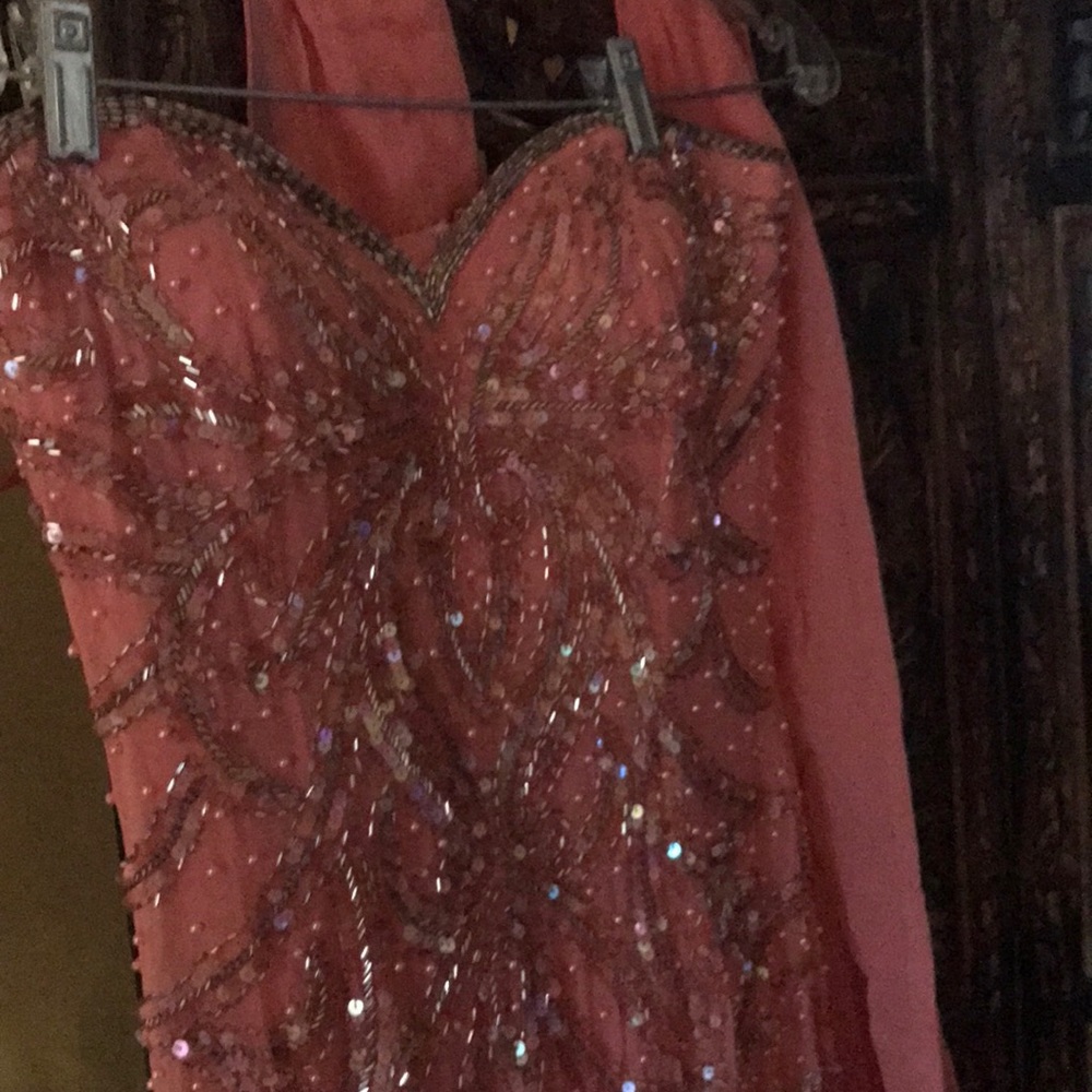 Peach evening gown size small